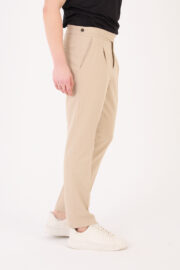 Erkek Bej Slim Fit İtalyan Kesim Kemer Detaylı Klasik Pantolon 012 Model - Görsel 5