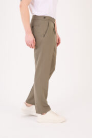 Erkek Haki Slim Fit İtalyan Kesim Kemer Detaylı Pantolon 012 Model - Görsel 4