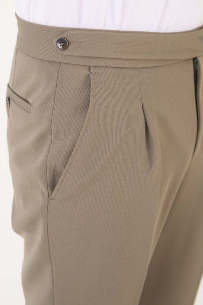Erkek Haki Slim Fit İtalyan Kesim Kemer Detaylı Pantolon 012 Model - Görsel 5