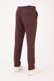 Erkek Kahve Slim Fit İtalyan Kesim Kemer Detaylı Pantolon 012 Model - Görsel 5