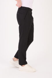 Erkek Siyah Slim Fit İtalyan Kesim Kemer Detaylı Klasik Pantolon 012 Model - Görsel 5