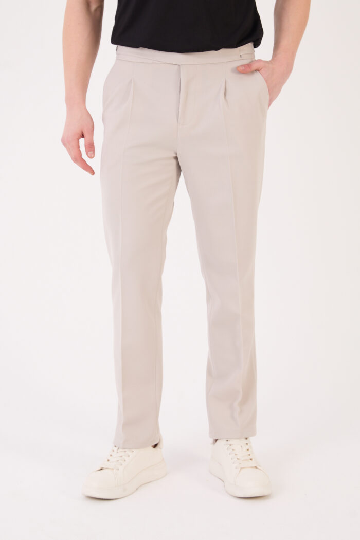 Erkek Taş Slim Fit İtalyan Kesim Kemer Detaylı Pantolon 012 Model - Görsel 2