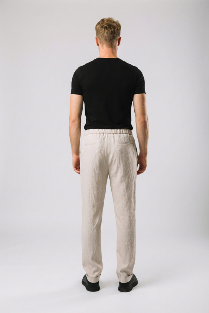 Erkek Krem Jogger Pantolon Bel Lastikli Bağcıklı Rahat Kalıp 01 Model - Görsel 2