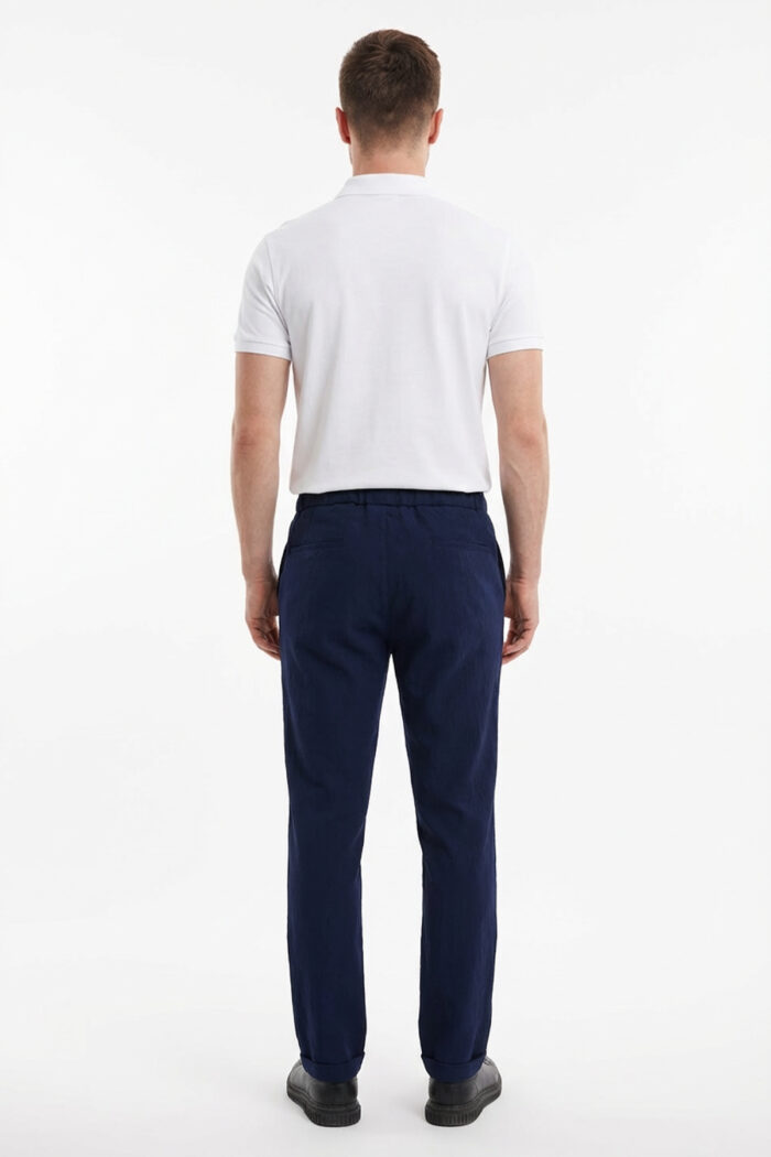 Erkek Lacivert Jogger Pantolon Bel Lastikli Bağcıklı Rahat Kalıp 01 Model - Görsel 2