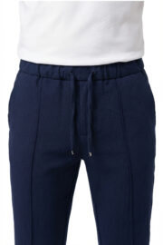 Erkek Lacivert Jogger Pantolon Bel Lastikli Bağcıklı Rahat Kalıp 01 Model - Görsel 5