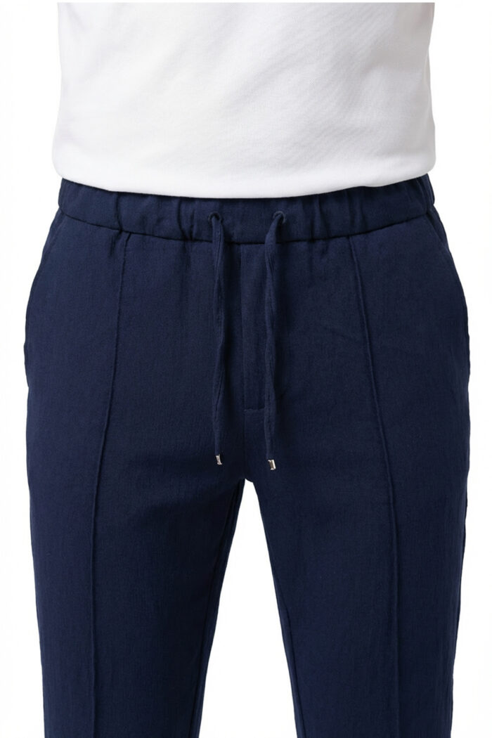 Erkek Lacivert Jogger Pantolon Bel Lastikli Bağcıklı Rahat Kalıp 01 Model - Görsel 5