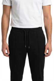 Erkek Siyah Jogger Pantolon Bel Lastikli Bağcıklı Rahat Kalıp 01 Model - Görsel 3