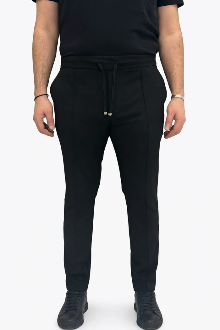Erkek Siyah Jogger Pantolon Bel Lastikli Bağcıklı Rahat Kalıp 01 Model - Görsel 5
