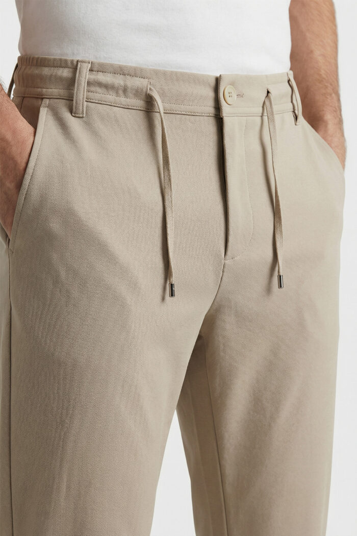 Erkek Bej Slim Fit Bel Lastikli Bağcıklı Pantolon 025 Model - Görsel 5