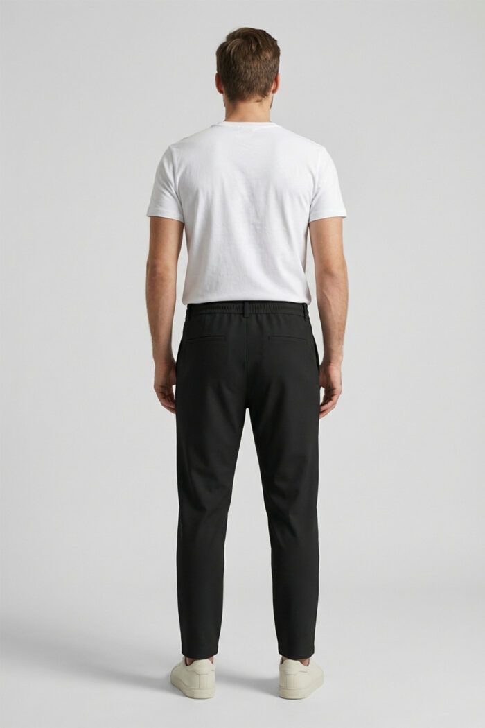 Erkek Siyah Slim Fit Bel Lastikli Bağcıklı Pantolon 025 Model - Görsel 2