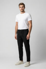 Erkek Siyah Slim Fit Bel Lastikli Bağcıklı Pantolon 025 Model - Görsel 3