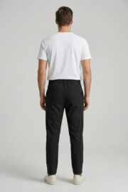 Erkek Siyah Slim Fit Bel Lastikli Bağcıklı Pantolon 025 Model - Görsel 5