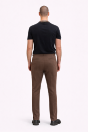 Erkek Kahve Pileli Yarı Şalvar Modal Kumaş Yan Bel Lastikli Metal Düğmeli Pantolon 03 Model - Görsel 2