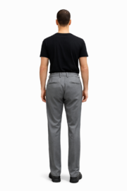 Erkek Gri Bel Lastikli Pile Detaylı Klasik Pantolon 04 Model - Görsel 2