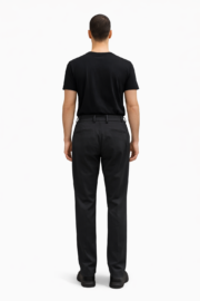 Erkek Siyah Bel Lastikli Pile Detaylı Klasik Pantolon 04 Model - Görsel 2