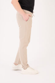 Erkek Bej Jogger Pantolon Bel Lastikli Bağcıklı Ön Dikiş Detaylı 05 Model - Görsel 5