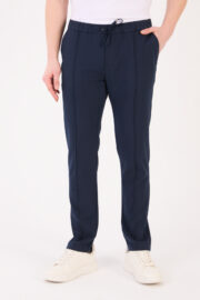 Erkek Lacivert Jogger Pantolon Bel Lastikli Bağcıklı Ön Dikiş Detaylı 05 Model - Görsel 3