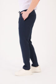 Erkek Lacivert Jogger Pantolon Bel Lastikli Bağcıklı Ön Dikiş Detaylı 05 Model - Görsel 5