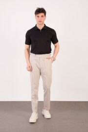 Erkek Taş Slim Fit İtalyan Kesim Yan Bel Toka Detaylı Pantolon 011 Model - Görsel 2