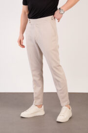 Erkek Taş Slim Fit İtalyan Kesim Yan Bel Toka Detaylı Pantolon 011 Model - Görsel 3
