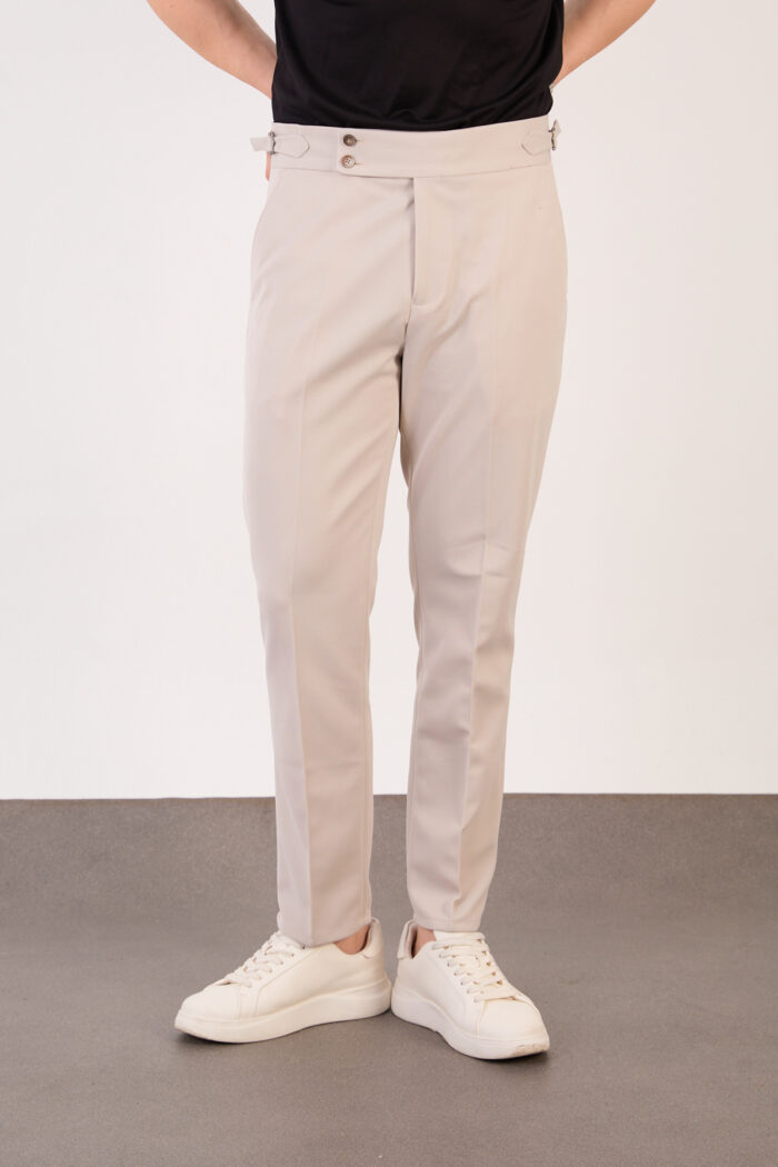 Erkek Taş Slim Fit İtalyan Kesim Yan Bel Toka Detaylı Pantolon 011 Model - Görsel 4