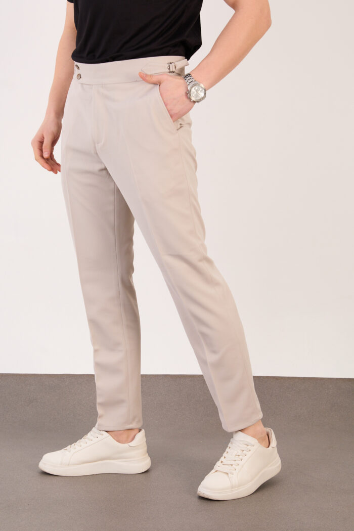 Erkek Taş Slim Fit İtalyan Kesim Yan Bel Toka Detaylı Pantolon 011 Model - Görsel 5
