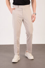 Erkek Taş Slim Fit İtalyan Kesim Yan Bel Toka Detaylı Pantolon 011 Model - Görsel 6