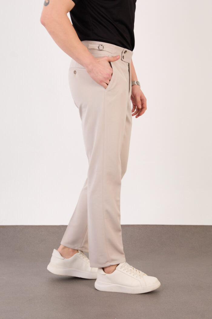 Erkek Taş Slim Fit İtalyan Kesim Yan Bel Toka Detaylı Pantolon 011 Model - Görsel 7