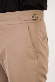 Erkek Vizon Slim Fit İtalyan Kesim Yan Bel Toka Detaylı Pantolon 011 Model - Görsel 8