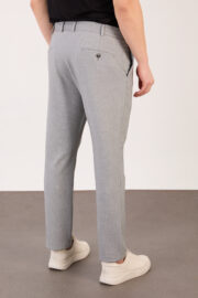 Erkek Gri Jogger Pantolon Yan Bel Lastikli Bağcıklı Gofre Kumaş 2525 Model - Görsel 5