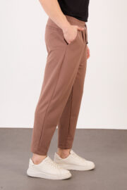 Erkek Kahve Zara Kesim Yarı Şalvar Lastikli Bağcıklı Pantolon 2606 Model - Görsel 5