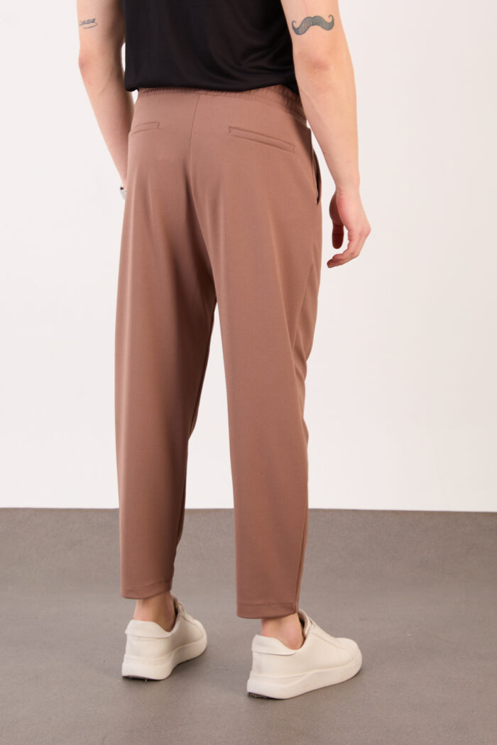 Erkek Kahve Zara Kesim Yarı Şalvar Lastikli Bağcıklı Pantolon 2606 Model - Görsel 6