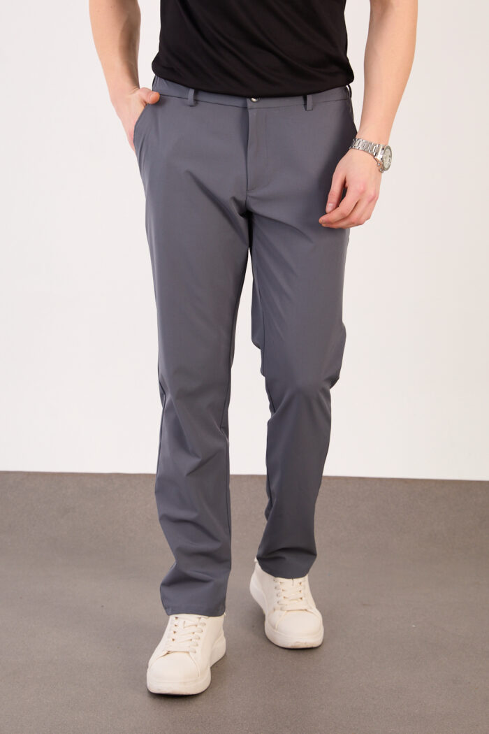 Erkek Gri Klasik Slim Fit Paraşüt Kumaş Pantolon 07 Model - Görsel 1