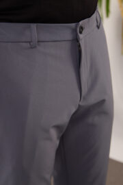 Erkek Gri Klasik Slim Fit Paraşüt Kumaş Pantolon 07 Model - Görsel 6