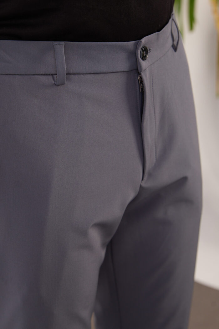 Erkek Gri Klasik Slim Fit Paraşüt Kumaş Pantolon 07 Model - Görsel 6