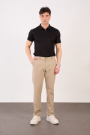 Erkek Bej Klasik Slim Fit Paraşüt Kumaş Pantolon 07 Model