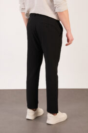 Erkek Siyah Jogger Pantolon Yan Bel Lastikli Bağcıklı Gofre Kumaş 2525 Model - Görsel 5