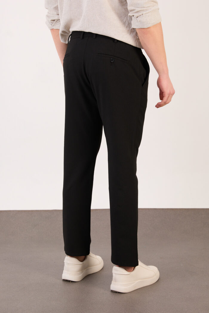 Erkek Siyah Jogger Pantolon Yan Bel Lastikli Bağcıklı Gofre Kumaş 2525 Model - Görsel 5