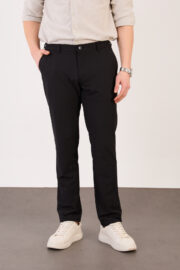 Erkek Siyah Klasik Slim Fit Paraşüt Kumaş Pantolon 07 Model - Görsel 2
