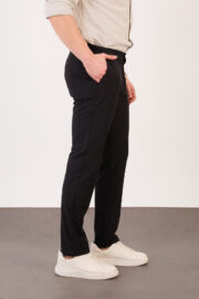 Erkek Siyah Klasik Slim Fit Paraşüt Kumaş Pantolon 07 Model - Görsel 4