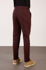 Erkek Kahve Slim Fit İtalyan Kesim Yan Bel Toka Detaylı Pantolon 011 Model - Görsel 5