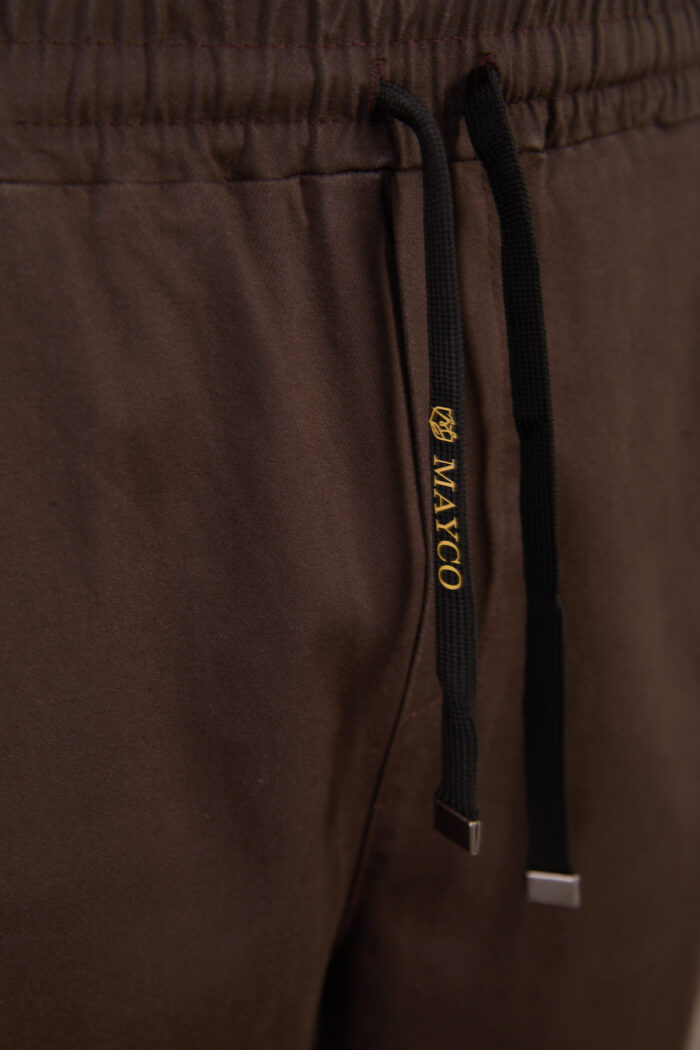 Erkek Koyu Kahve Yarı Şalvar Gabardin Likralı Bel Lastikli Bağcıklı Pantolon 2606-1 Model - Görsel 6