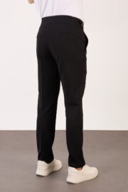 Erkek Siyah Slim Fit İtalyan Kesim Yan Bel Toka Detaylı Klasik Pantolon 011 Model - Görsel 4