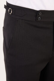 Erkek Siyah Slim Fit İtalyan Kesim Yan Bel Toka Detaylı Klasik Pantolon 011 Model - Görsel 5