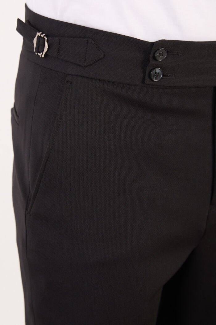 Erkek Siyah Slim Fit İtalyan Kesim Yan Bel Toka Detaylı Klasik Pantolon 011 Model - Görsel 5