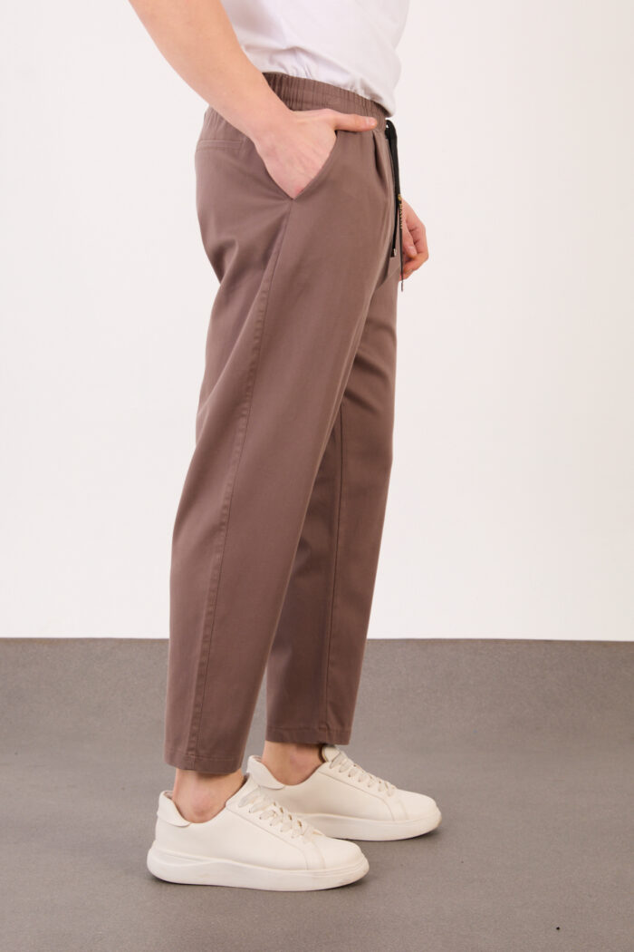 Erkek Bej Yarı Şalvar Gabardin Likralı Bel Lastikli Bağcıklı Pantolon 2606-1 Model - Görsel 4