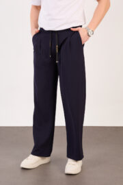 Erkek Siyah Bugy Kesim Zara Tarz Bel Lastikli Bağcıklı Pantolon 2608 Model - Görsel 2