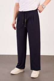 Erkek Lacivert Bugy Kesim Zara Tarz Bel Lastikli Bağcıklı Pantolon 2608 Model - Görsel 4