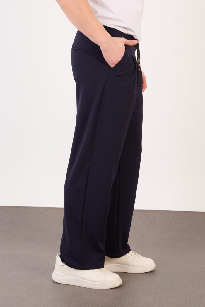 Erkek Siyah Bugy Kesim Zara Tarz Bel Lastikli Bağcıklı Pantolon 2608 Model - Görsel 3