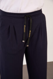 Erkek Lacivert Bugy Kesim Zara Tarz Bel Lastikli Bağcıklı Pantolon 2608 Model - Görsel 6